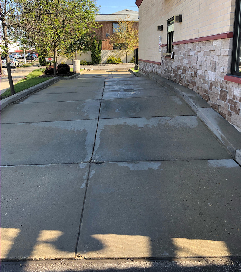 Drive Thru After commercial pressure washing